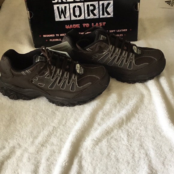 men's skechers work 77055 cankton steel toe work shoes